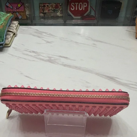 Christian Louboutin Studded Zip-Around Wallet - Pink - Picture 4 of 14